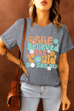 Gray She Believed She Could Life Belief Graphic Tee LC25218155-11