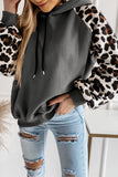 Gray Leopard Bishop Sleeve Hooded Sweatshirt LC25312272-11