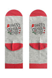 BH041271-11, Gray Merry Christmas Graphic Knit Tube Socks