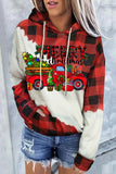 Merry Christmas Truck da donna con cappuccio casual con cappuccio scozzese ad albero