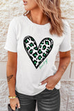 LC25219751-1-S, LC25219751-1-M, LC25219751-1-L, LC25219751-1-XL, LC25219751-1-2XL, White Lucky Leopard Heart Print St Patricks Day T Shirt