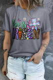 HE IS RISEN Cross Print Happy Easter T Shirt