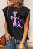 HE IS RISEN Floral Cross Rabbit Cap Sleeve T Shirt