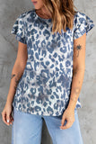 Ruffled Sleeve Leopard Top