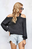 Women's Cotton Cold Shoulder Hollow Out Back Sweater