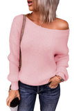 Women's Pink Cut Out Back Knitted Pullover Sweater