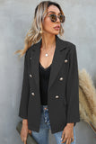 Double Breasted Lapel Long Sleeve Blazer