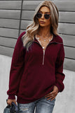 Half Zipper Pullover Sweatshirt with Kangeroo Pocket