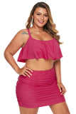 Strappy Ruffle Plus Size Two Piece Swimwear