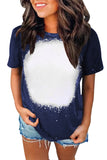 Tie-dyed Round Neck Short Sleeve T-shirt