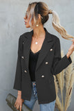 Double Breasted Lapel Long Sleeve Blazer