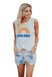 Good Vibes O-Neck Rainbow Tank