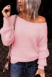 Women's Pink Cut Out Back Knitted Pullover Sweater