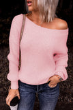 Women's Pink Cut Out Back Knitted Pullover Sweater