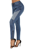 Retro Patch Front Ankle Zipped Jeans