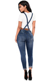 Dark Blue Denim Laidback Distressed Overalls