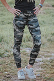 Mid Waist Ankle-length Camouflage Leggings