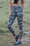 Mid Waist Ankle-length Camouflage Leggings