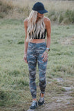 Mid Waist Ankle-length Camouflage Leggings