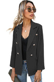 Double Breasted Lapel Long Sleeve Blazer