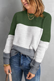 Maglione pullover con trama a rete color block da donna