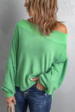 Camicia pullover allentata con spalle scoperte in maglia a costine solide