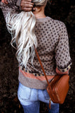 Taupe Boho Printed Pullover Sweater