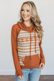 Aztec Cowl Neck Sweatshirt