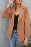 Double Breasted Lapel Long Sleeve Blazer