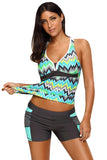 Tone Multicolor Two Pieces Tankini Set