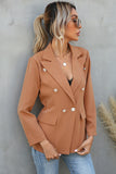 Double Breasted Lapel Long Sleeve Blazer