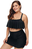 Strappy Ruffle Plus Size Two Piece Swimwear